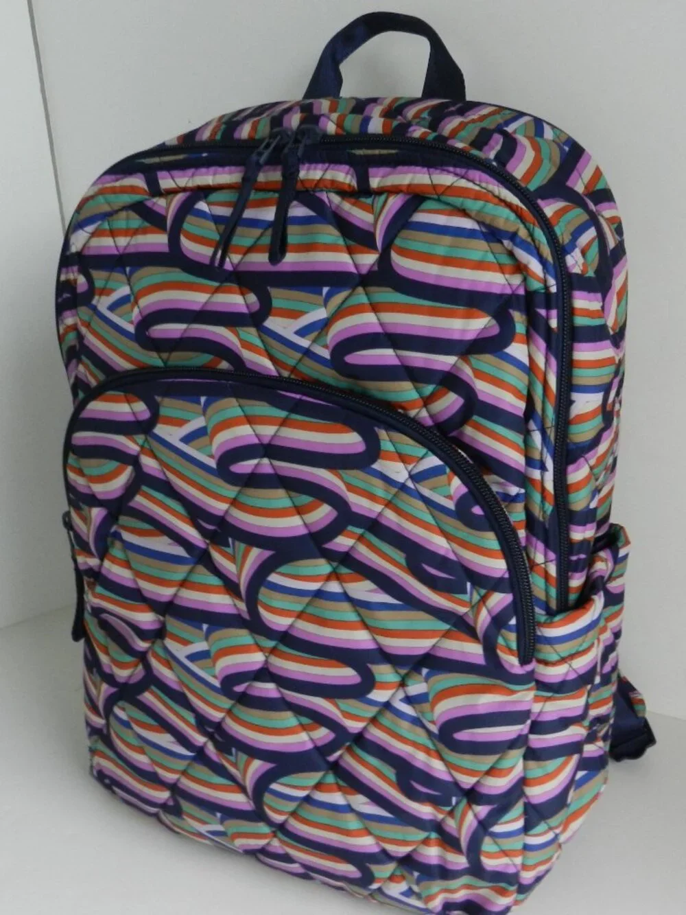 Vera Bradley Ultralight Essential LARGE Backpack Laptop Bag in Retro Ribbons